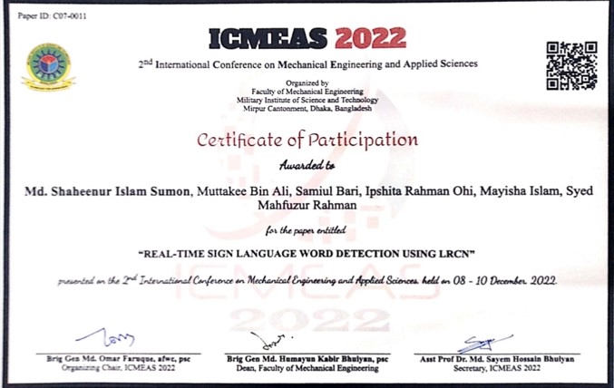 STUDENTS’ PAPER IN ICMEAS-2022